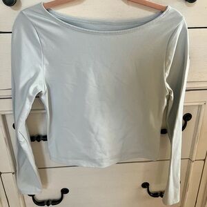Abercrombie & Fitch Soft Blue Long Sleeve Crop Top